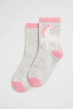 Seed Heritage Socks-Unicorn Sock Grey Marle