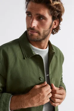 Seed Heritage Jackets & Vests-Utility Overshirt Dark Khaki