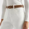 Seed Heritage Belts-Vanessa Woven Leather Belt Cashew