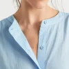 Seed Heritage T-Shirts & Tops-Voile Gathered Shirt Bluebell