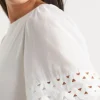 Seed Heritage T-Shirts & Tops-Voile Sleeve Rik Rak Tee Whisper White