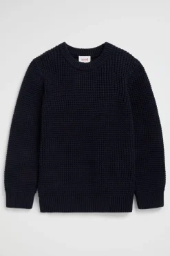 Seed Heritage Knitwear & Sweaters-Waffle Crew Knit Midnight Blue