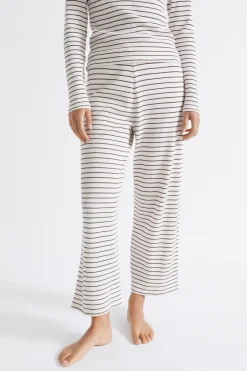 Seed Heritage Sleepwear-Waffle Sleep Bottom Chocolate Stripe