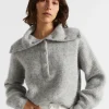 Seed Heritage Knitwear & Sweaters-Wide Collared Knit Silver Marle