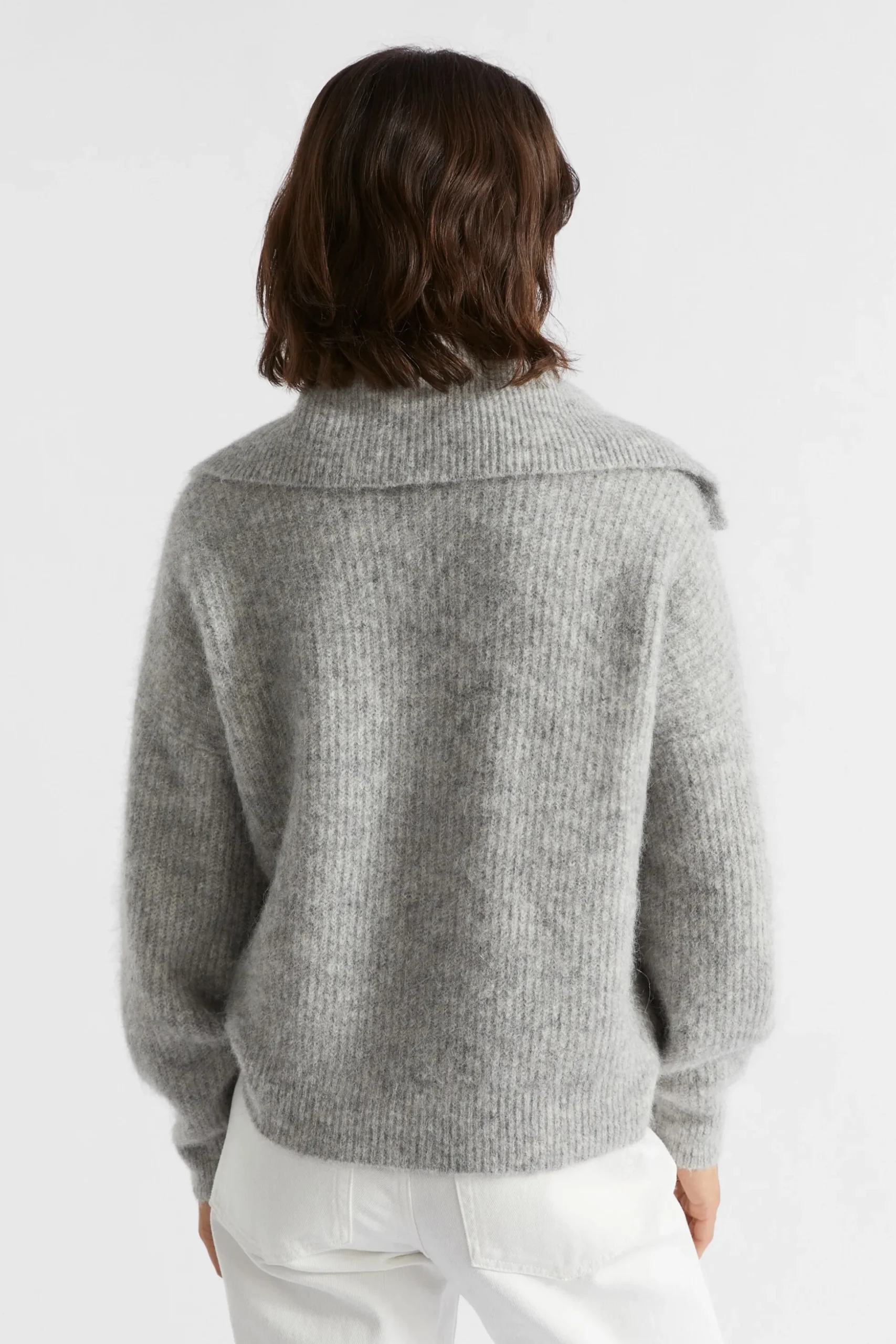 Seed Heritage Knitwear & Sweaters-Wide Collared Knit Silver Marle