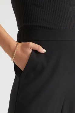Seed Heritage Pants-Wide Leg Elasticated Pant Black
