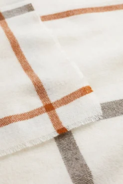 Seed Heritage Scarves & Kaftans-Wool Blend Check Scarf Vanilla Cream Multi