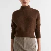 Seed Heritage Knitwear & Sweaters-Wool Blend Mock Neck Knit Hot Chocolate Marle