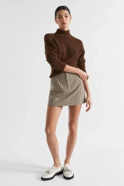 Seed Heritage Knitwear & Sweaters-Wool Blend Mock Neck Knit Hot Chocolate Marle