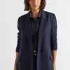 Seed Heritage Jackets & Vests-Wool Blend Relaxed Blazer Midnight Sky