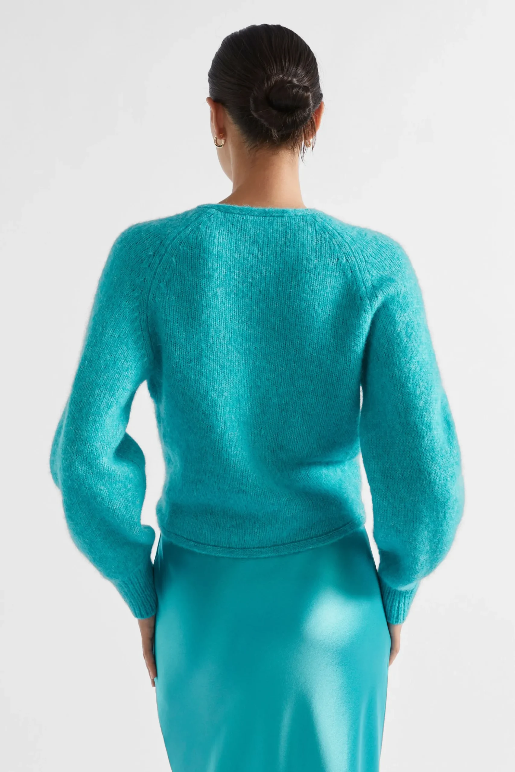 Seed Heritage Knitwear & Sweaters-Wool Blend Twist Knit Peacock Blue Marle
