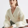 Seed Heritage Knitwear & Sweaters-Wool Blend Wrap Sweater Cloud Cream