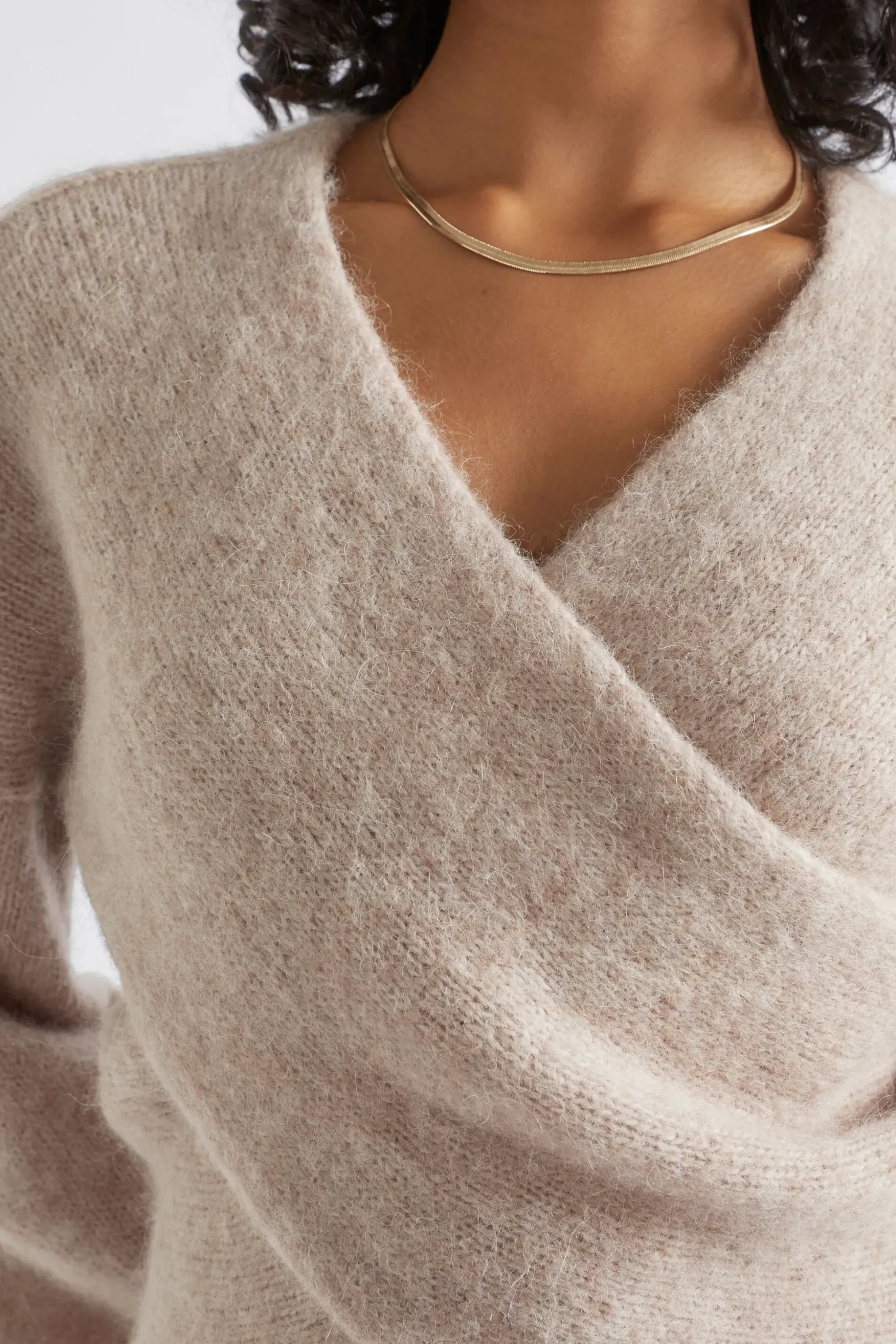 Seed Heritage Knitwear & Sweaters-Wool Blend Wrap Sweater Light Storm Marle