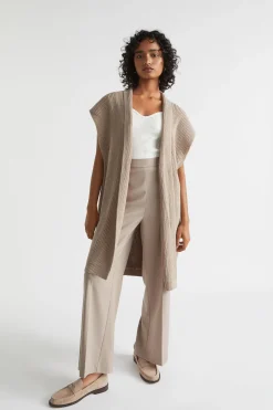 Seed Heritage Scarves & Kaftans-Wool Knit Gilet Light Storm
