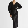 Seed Heritage Knitwear & Sweaters-Wrap Front Sweater Black