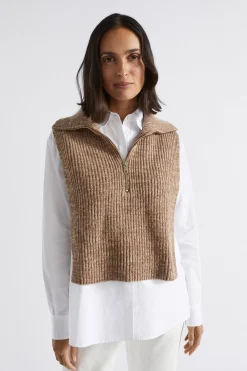 Seed Heritage Scarves & Kaftans-Zip Collared Bib Deep Brass